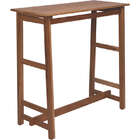 Aparador E Mesa Alta Em Madeira Verona Teca Acabamento Verniz