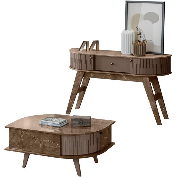 Aparador E Mesa De Centro Para Sala Estind Mdt