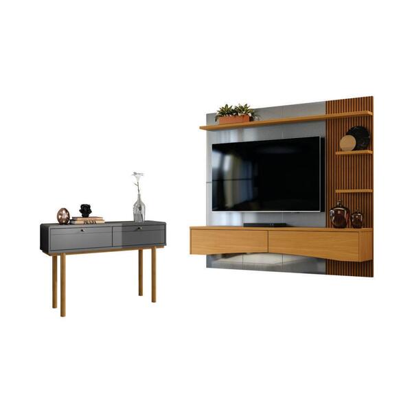 Aparador E Painel Chevalier Cinza Perolizado Tauari