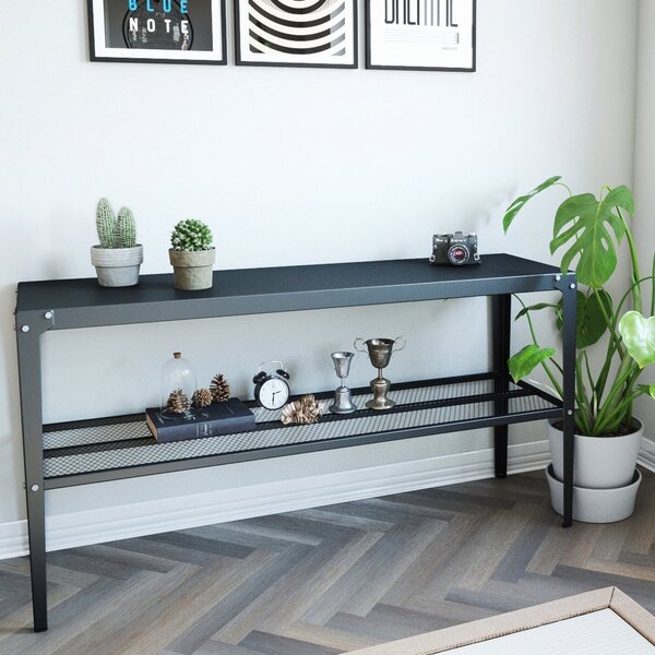 Aparador Em Aço 1 Prateleira Rio  Preto Fosco