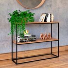 Aparador Em Ferro Com Vidro 120cm Com Dois Tampos Em Madeira