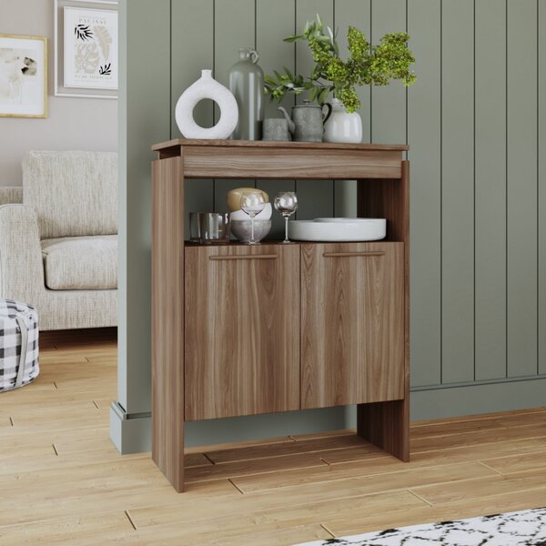 Aparador Em Mdp 12mm 2 Portas 2 Prateleiras Castanho