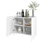 Aparador Em Mdp 15mm 2 Portas 2 Prateleiras Branco