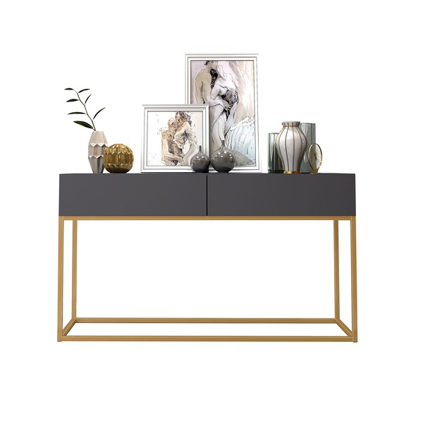 Aparador Eros 110 Pés Metal Moderno Estilo Industrial Cinza/d