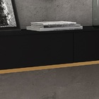 Aparador Eros Estilo Industrial 2g Pés Ferro Pto/dourado