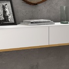 Aparador Eros Estilo Industrial Alto Padrão Br/dourado Luxo