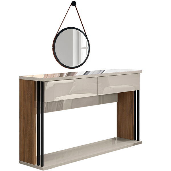 Aparador Espelhado 2 Gavetas Amber Com Espelho Adnet 54cm Fre