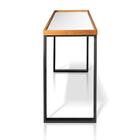 Aparador Espelhado Castanho Pés Em Metal Preto