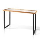 Aparador Espelhado Castanho Pés Em Metal Preto