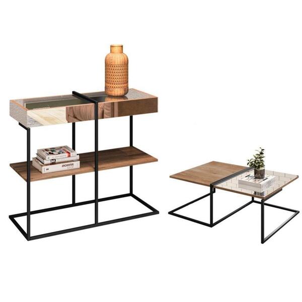 Aparador Espelhado E Mesa De Centro Demolição E Preto