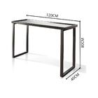 Aparador Espelhado Preto Pés Em Metal Preto