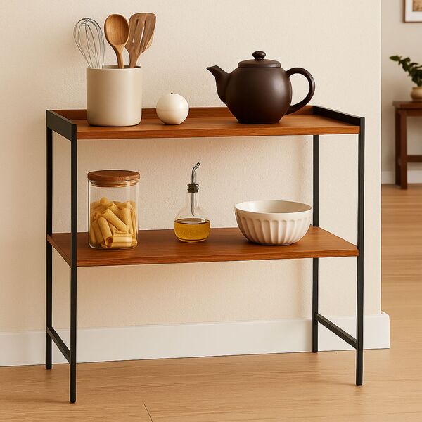 Aparador Estante Multiuso Para Cozinha 2 Prateleiras Londres