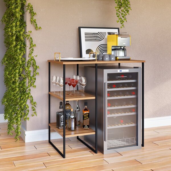 Aparador Estilo Industrial Com Prateleiras Para Adegas Grande