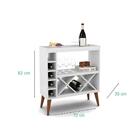 Aparador Estilo Retrô Pés Palito Adega Bar Label - Branco