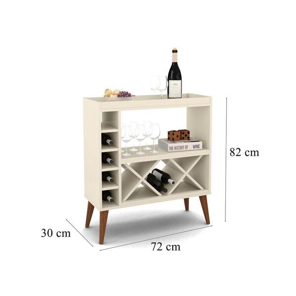 Aparador Estilo Retrô Pés Palito Adega Bar Label - Off White