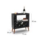 Aparador Estilo Retrô Pés Palito Adega Bar Label - Preto