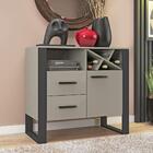 Aparador Euro Com 2 Gavetas - Cinza/grafite