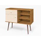 Aparador Ferrari 1 Gaveta 1 Porta 3 Nichos Com Vidro 38cm Pés