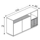 Aparador Folhas Branco E Madeirado