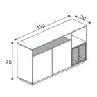 Aparador Folhas Branco E Madeirado