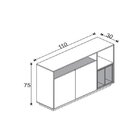 Aparador Folhas Branco E Madeirado