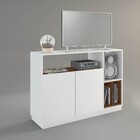 Aparador Folhas Branco E Madeirado