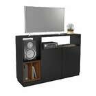 Aparador Folhas Preto E Madeirado