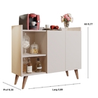 Aparador Galhardo 2 Portas Pés Palito Estilo Retrô Cor Off Wh