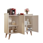 Aparador Galhardo 2 Portas Pés Palito Estilo Retrô Cor Off Wh