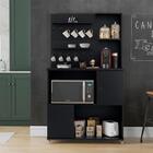 Aparador Grande De Cozinha 90cm X 157cm Preto Acetinado Olive