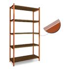 Aparador Grande Em Aço 5 Prateleiras 90 Cm Imbuia Bronze Gare