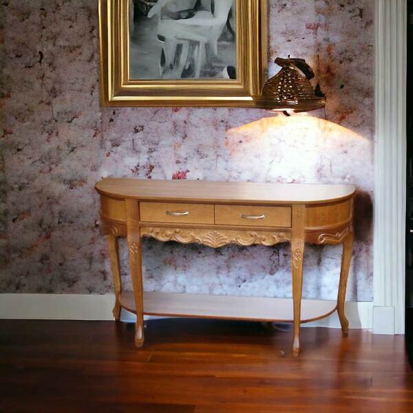 Aparador Grande Meia Lua Entalhado Verniz Mel