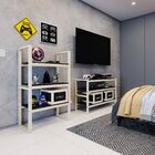 Aparador Guará Com Vidro 120cm Madeira Maciça Yescasa Preto/n