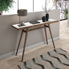 Aparador Hall De Entrada  Branco Pés Em Madeira Elegance