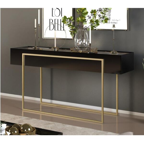 Aparador Harrison Com Tampo Espelhado Preto