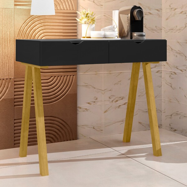 Aparador Havanna 2 Gavetas Em Mdf Com Pés Em Madeira Maciça P