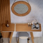 Aparador Ibiza Com Espelho Off White/nature - Tebarrot Móveis