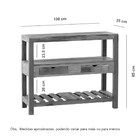 Aparador Ilha 1m 2 Gavetas Madeira Maciça Pátina