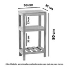 Aparador Ilha Bancada 50cm Madeira Maciça Natural