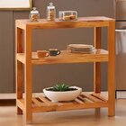 Aparador Ilha Bancada 85 Cm Madeira Maciça Natural