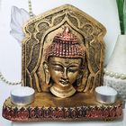 Aparador Incensário E Porta Velas Com Painel E Face Buda 10571