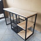 Aparador Industrial 155x55x97alt Com Adega Para Vinhos 2 Prat