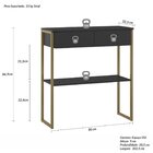 Aparador Industrial 2 Gavetas Dijon Preto Ac