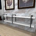 Aparador Industrial Aço Preto 180x30x40cm Branco Ind39bapr