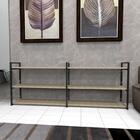 Aparador Industrial Aço Preto 180x30x68cm Amad. Claro Ind32ac