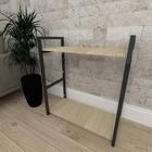 Aparador Industrial Aço Preto Mdf 30cm Cor Amad. Claro Ind10a