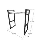 Aparador Industrial Aço Preto Mdf 30cm Cor Amad. Claro Ind15a
