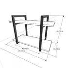 Aparador Industrial Aço Preto Mdf 30cm Cor Azul Ind02azapr