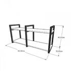 Aparador Industrial Aço Preto Mdf 30cm Cor Azul Ind22azapr