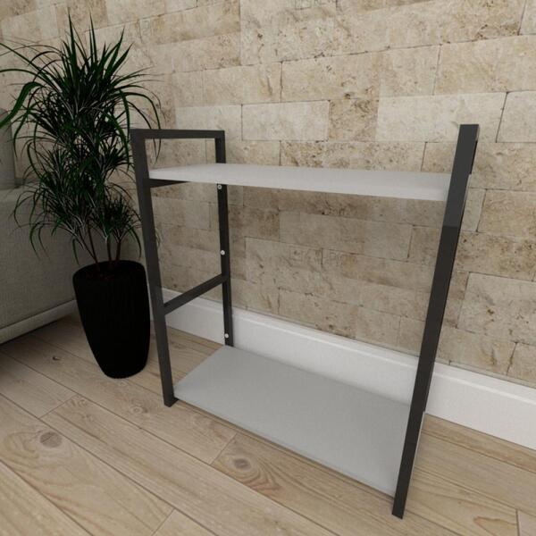 Aparador Industrial Aço Preto Prateleiras 30cm Cor Cinza Ind1